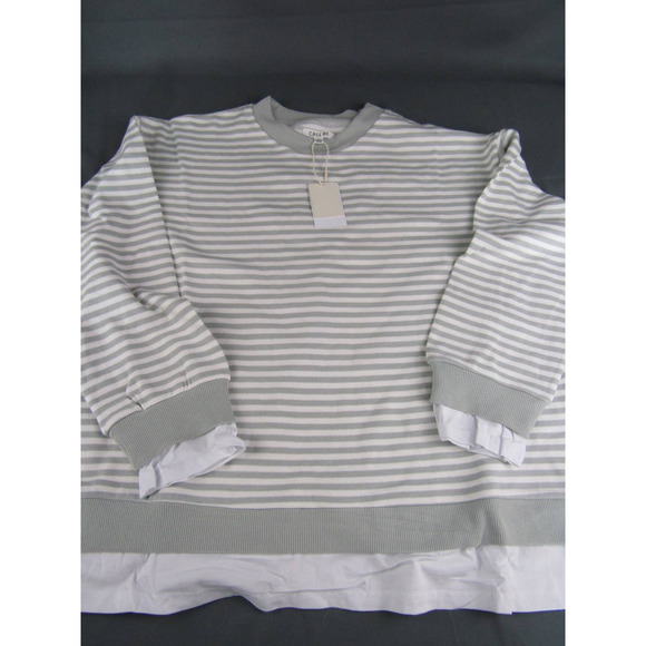 Cali Be Adult Striped Pullover Top Womens  Medium Sweatshirt Nautical Coastal - Picture 1 of 3
